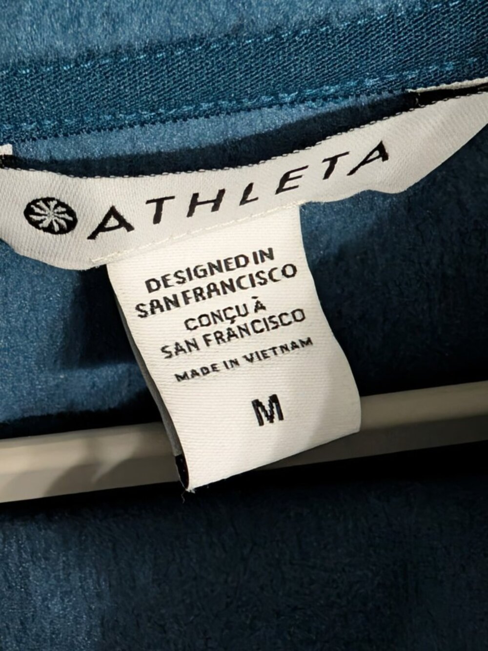 ATHLETA Sweatshirt Teal Cozy Karma Asym Pullover Long Sleeve Women's Size M - Picture 7 of 10